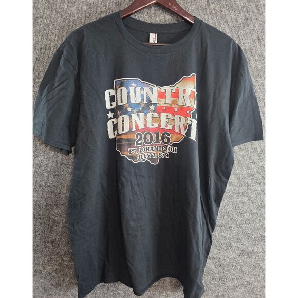 Country Concert 2016 T Shirt Ft Loramie Ohio Black Graphic Tee Size Large - Picture 1 of 6